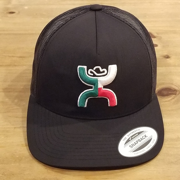 Hooey Hat Cap snapback Black Mexico Mexican Flag Logo Western Cowboy One Size - Picture 1 of 8